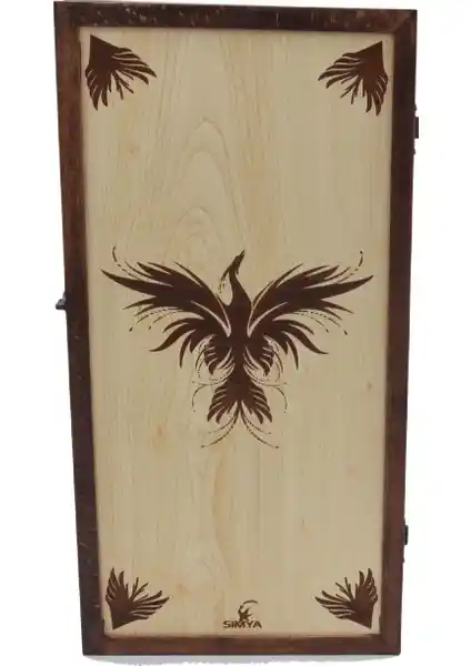 Simya Figür Anka Kuşu Akça Kaplama - Nostaljik ve Dayanıklı Ahşap Koleksiyon Parçası