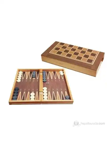 Star Masif Ceviz Kaplama Tavla Büyük Boy Doğal Ahşap Şık ve Dayanıklı Oyun Tableti