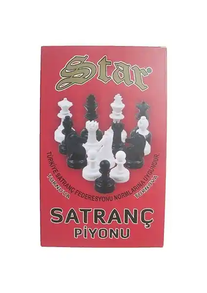 Star Oyun Büyük Boy Plastik Satranç Taşları Seti Dayanıklı ve Eğlenceli Oyun Seçeneği