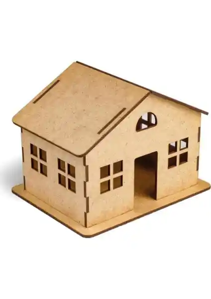 Südor Wood Ahşap Kendin Yap Büyük Ev Maket Seti Doğal ve Eğlenceli Hobi İçin Uygun