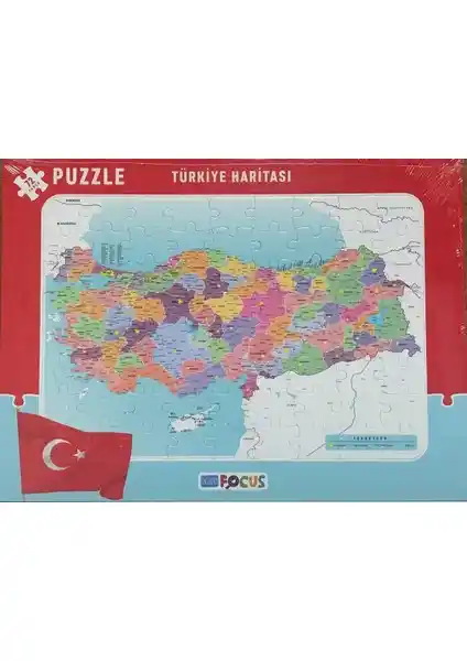 Türkiye Haritası Puzzle 72 Parça Çerçeveli Eğitici Oyuncak Çocuk ve Yetişkinler İçin
