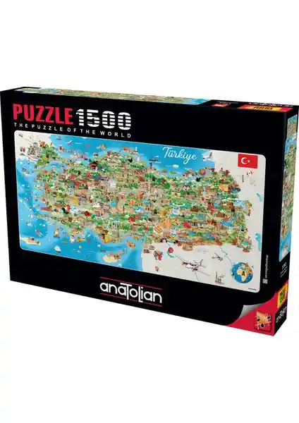 Türkiye Haritasını Detaylı Gösteren Anatolian 1500 Parçalık Puzzle Ürünü İncelemesi