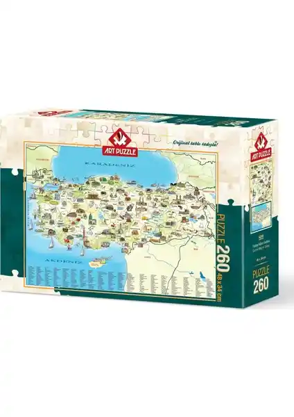Türkiye Kültür Haritası 260 Parça Puzzle - Eğitici ve Dayanıklı Puzzle Seti