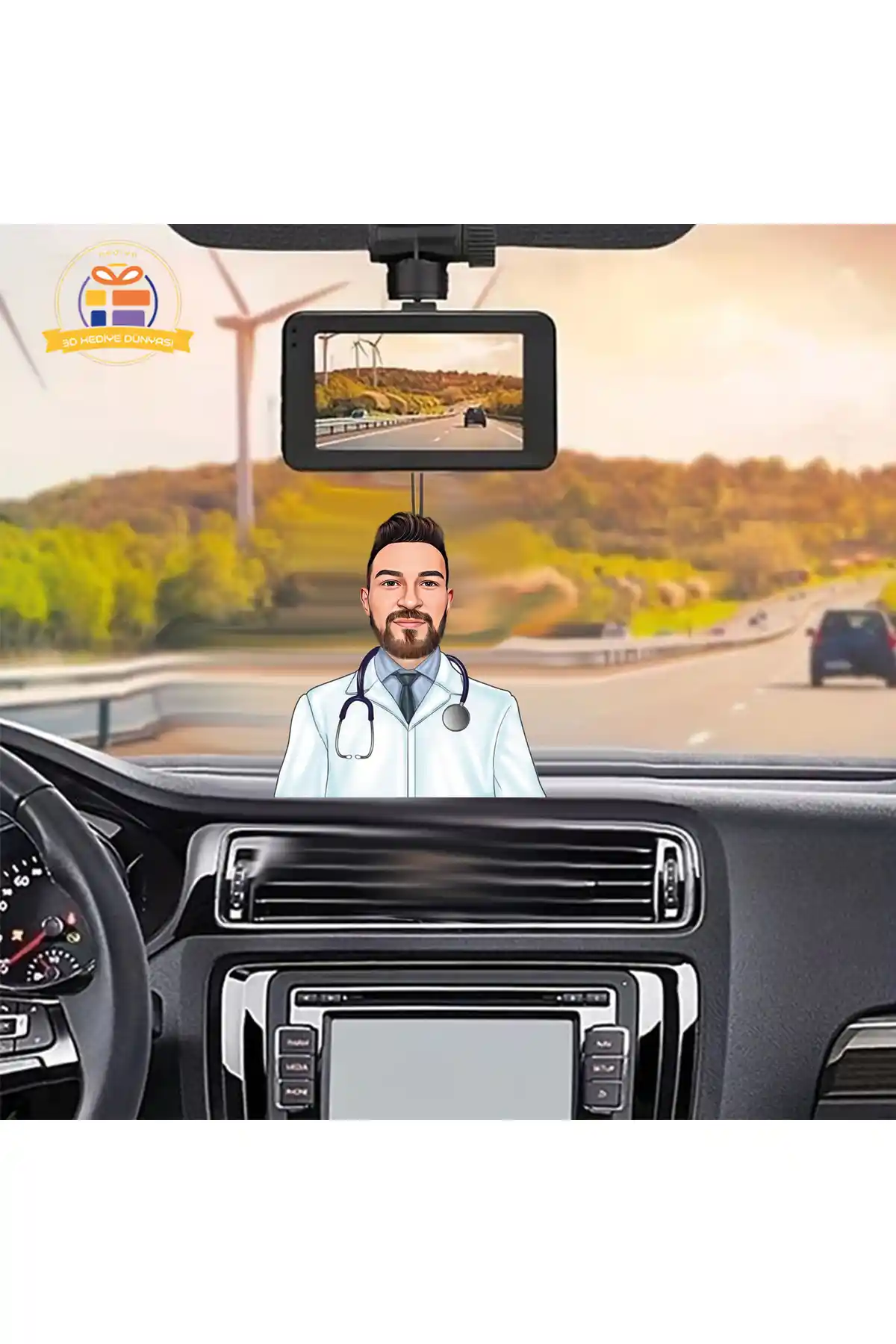 3D Doktor Temalı Ahşap Dekoratif Süs Araba Dikiz Aynası ve Ev İçin Modern Tasarım