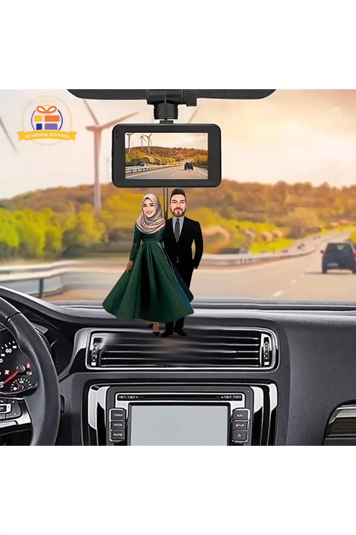 3D Hediye Dünyası Ahşap Renkli Karikatür Dikiz Aynası Süsü Modern Dekorasyon