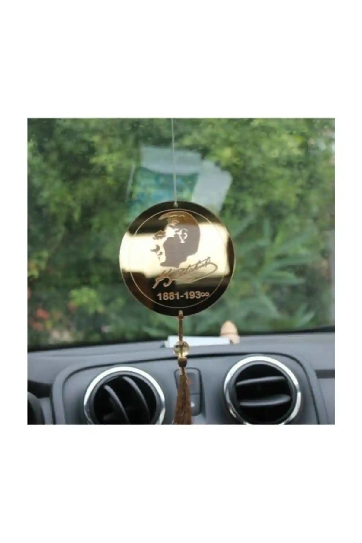 Aker Hediyelik Mustafa Kemal Atatürk İmza Tasarımlı Araba Dikiz Aynası Süsü