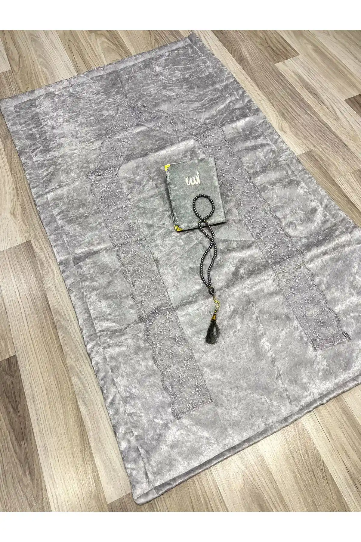 AYHANHOME 3 Parça Kadife Gelin Seti Fransız Güpür İşlemeli Modern Tasarım