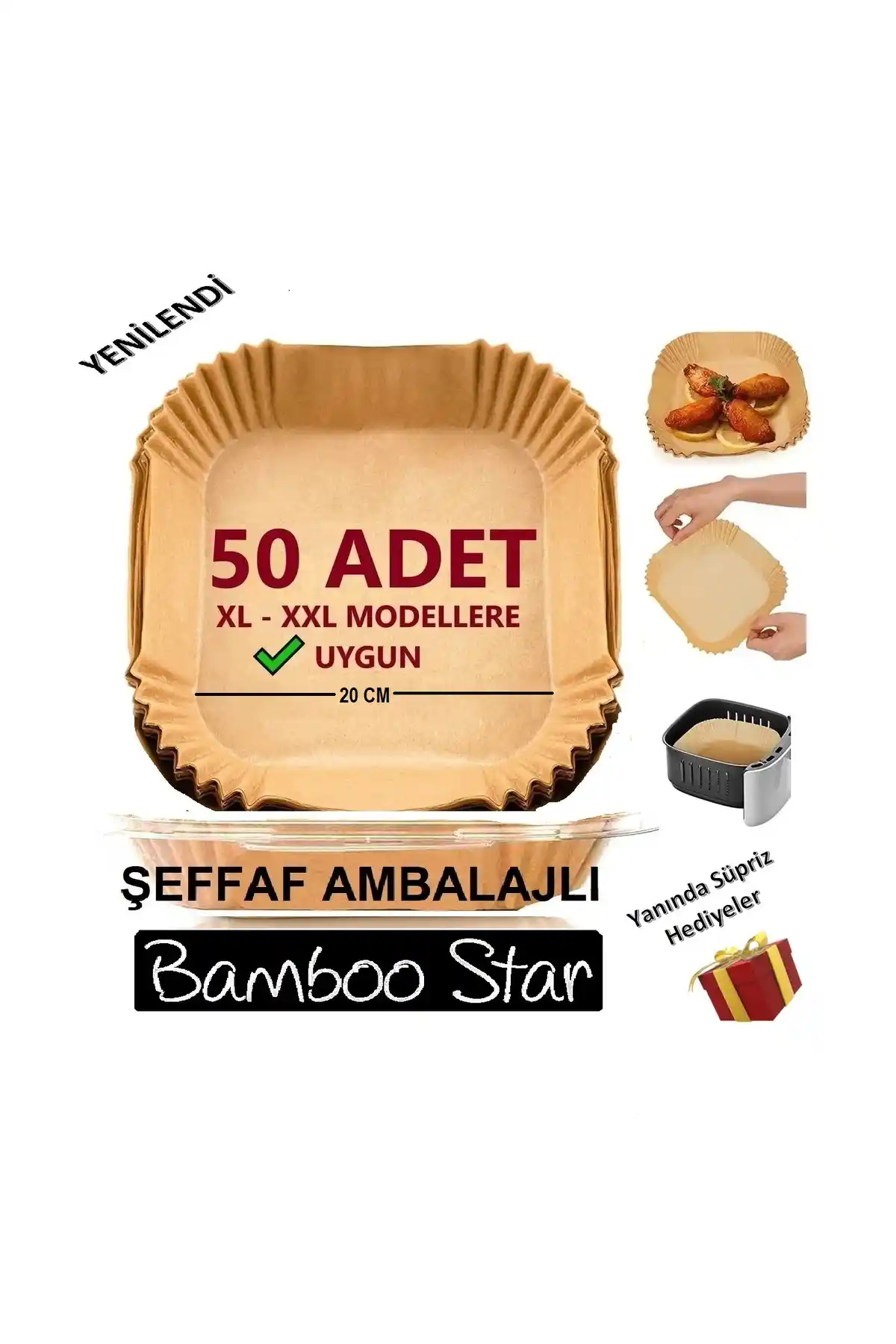 Bamboo Star Airfryer Pişirme Kağıdı XL-XXL: Dayanıklı ve Çok Yönlü Pişirme Çözümü