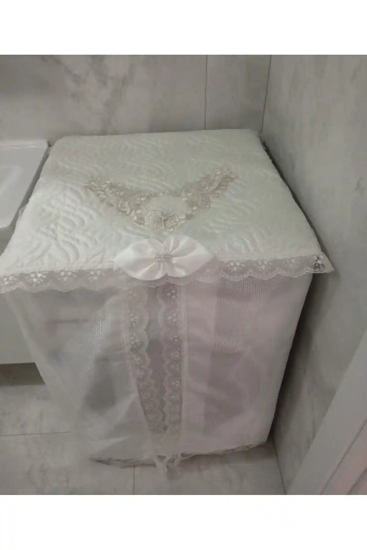 Butik Çamaşır Makinesi ve Kurutma Makinesi Örtüsü Modern ve Şık Tasarım