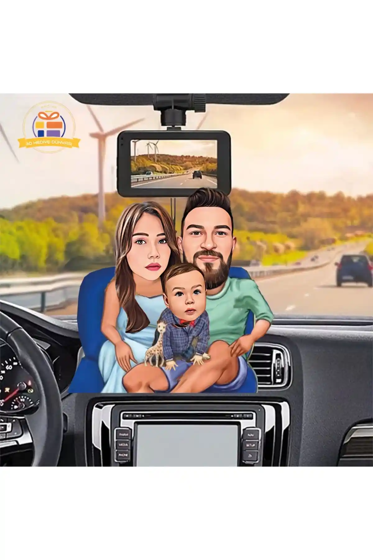 Çocuk Temalı 3D Araba Dikiz Aynası Süsü Modern ve Renkli Dekorasyon Ögesi