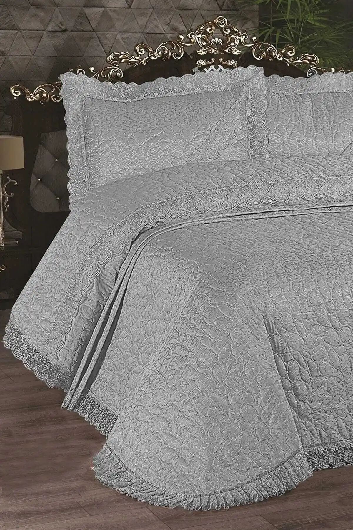 Elfida Fransız Güpürlü Kdk Yatak Örtüsü Modern ve Dayanıklı Yatak Dekorasyonu İçin Uygun