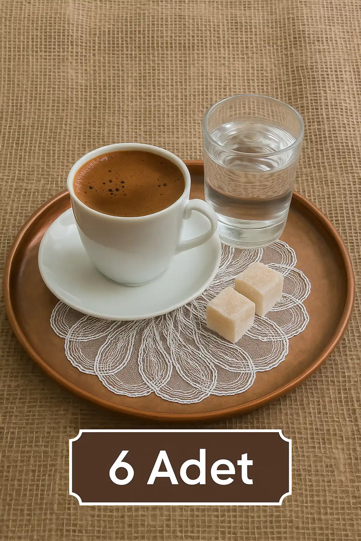 Esteks FULYA Dantel ve Tekstil Aksesuarları Şık Dekoratif Peçeteler 6'lı Set