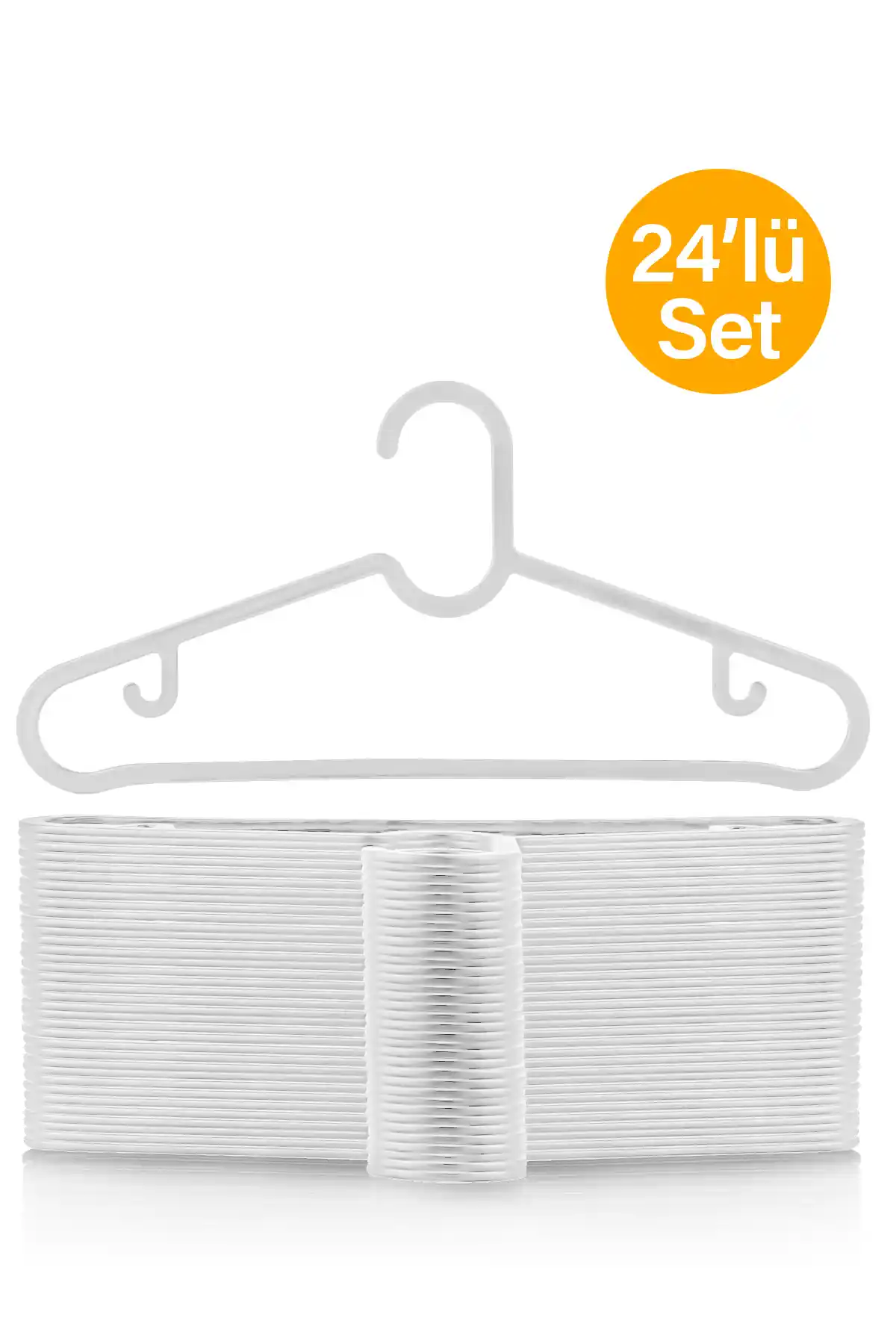 ESTİ 24 Adet Beyaz Plastik Elbise Askısı Dayanıklı ve Şık Tasarım