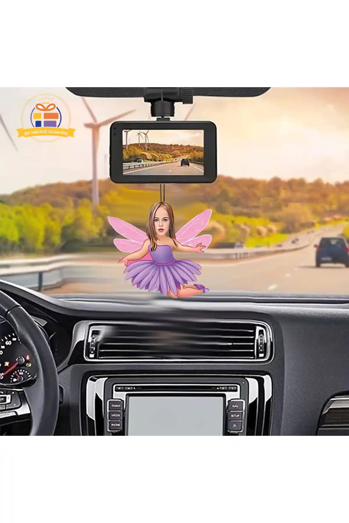 Genel Markalar Prenses Kız Çocuğu Kelebek Kanatlı Bebek Arabası Dikiz Aynası Süsü