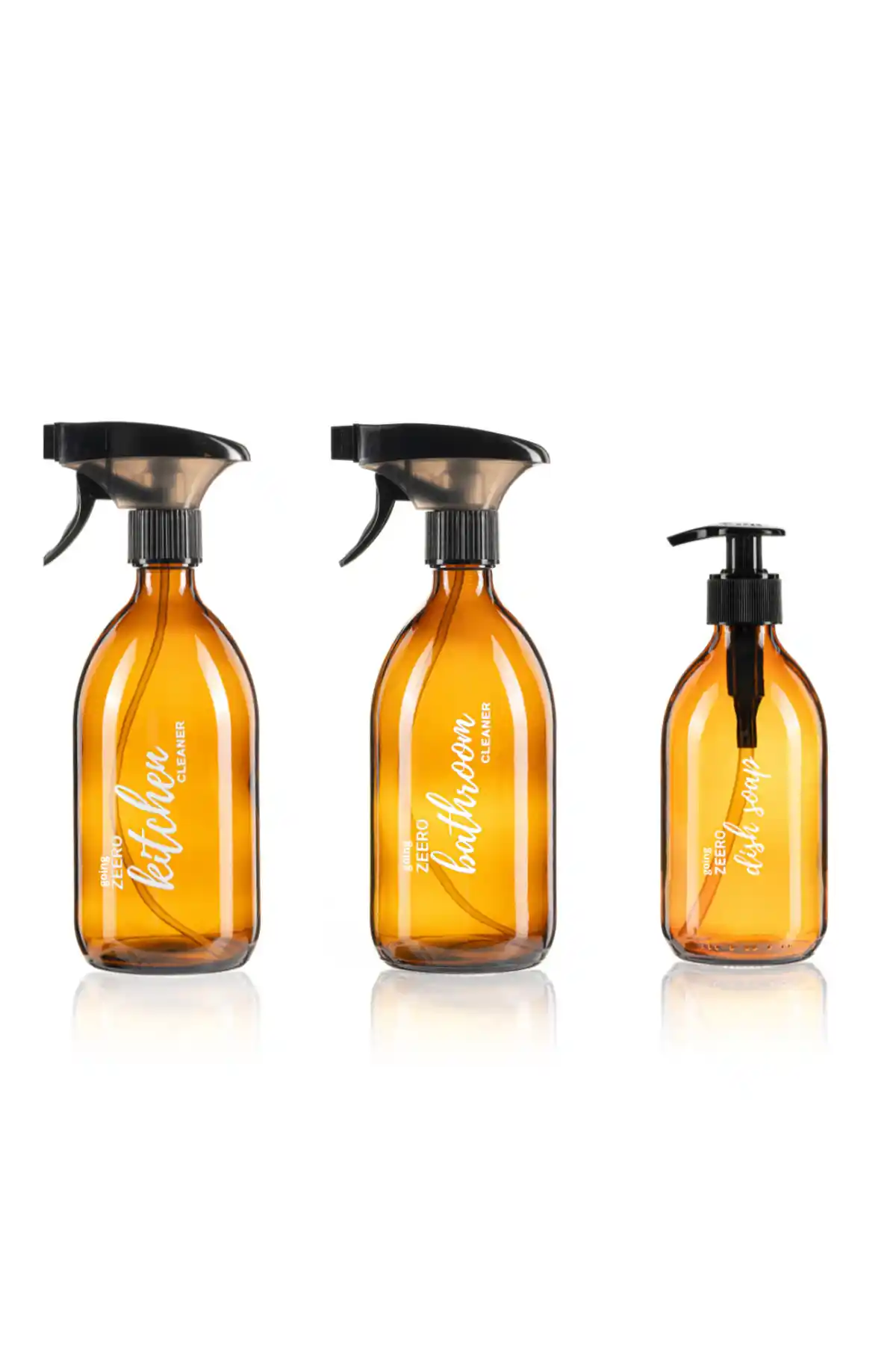 Going Zeero Amber Cam Şişe Seti: Çevre Dostu ve Uzun Ömürlü Temizlik Çözümü