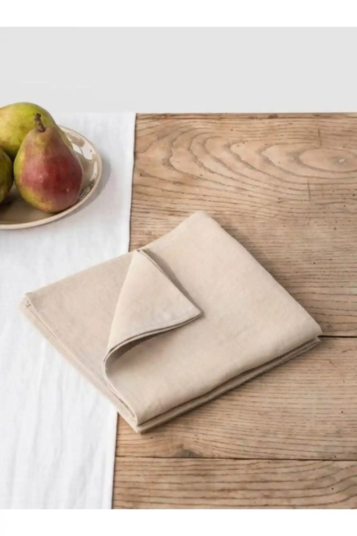 HOME ART ATELIER Doğal Keten Amerikan Servisi 6'lı Set Boho Tarzı 35x45cm