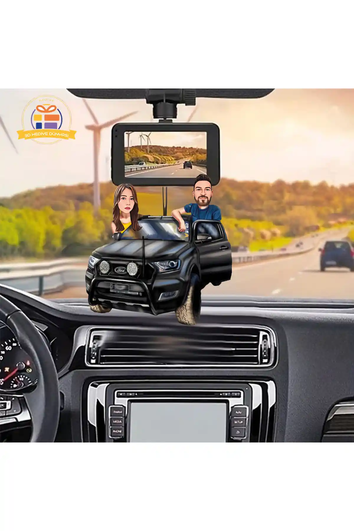 Jeep Sevgili Çift Karikatürü: Modern ve Dayanıklı Araba Dekorasyonu İçin Uygun Bir Seçenek