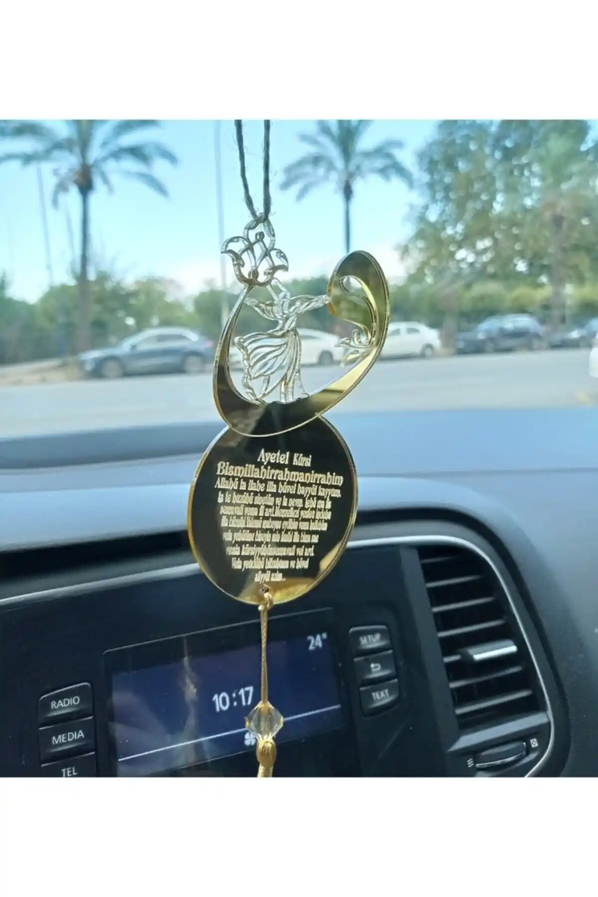 Mevlana Figürlü Pleksi Araba Süsü Dikiz Aynası İçin Estetik ve Manevi Dekorasyon