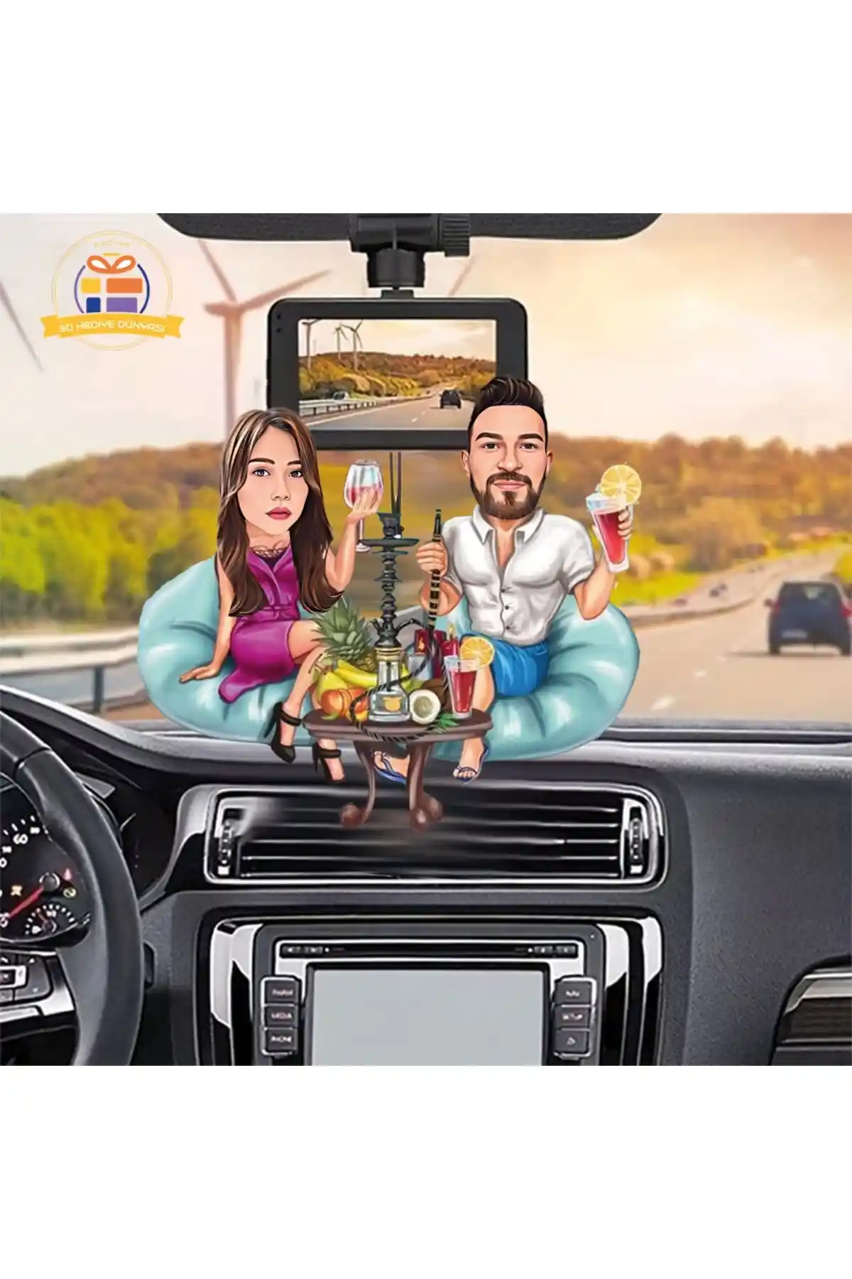 Modern ve Dayanıklı Ahşap 3D Araba Dikiz Aynası Süsü Dekoratif Hediye