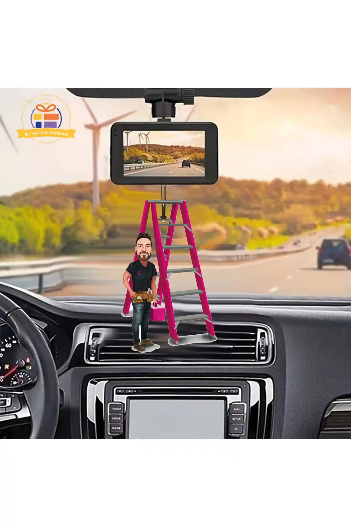 Modern ve Eğlenceli 3D Elektrik Ustası Karikatür Figürü Dekorasyon Parçası