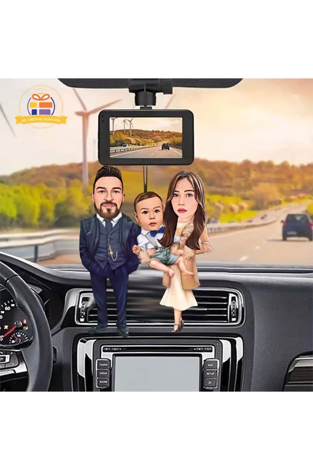 Modern ve Şık Anne Baba ve Çocuk Temalı 3D Ahşap Biblo Ev Dekorasyonu İçin