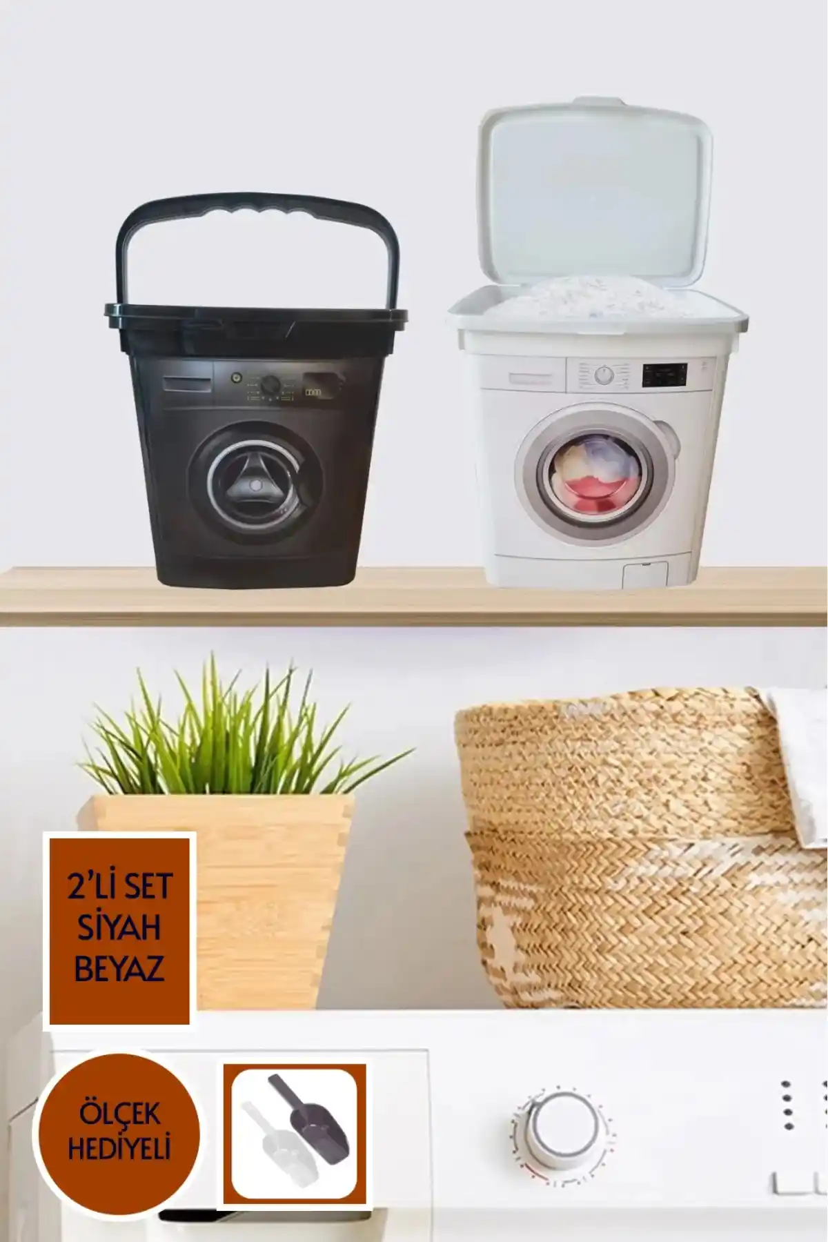 Tinsmith Deterjanlık 2'li Set Modern Tasarım ve Dayanıklı Plastik Malzeme ile Pratik Kullanım