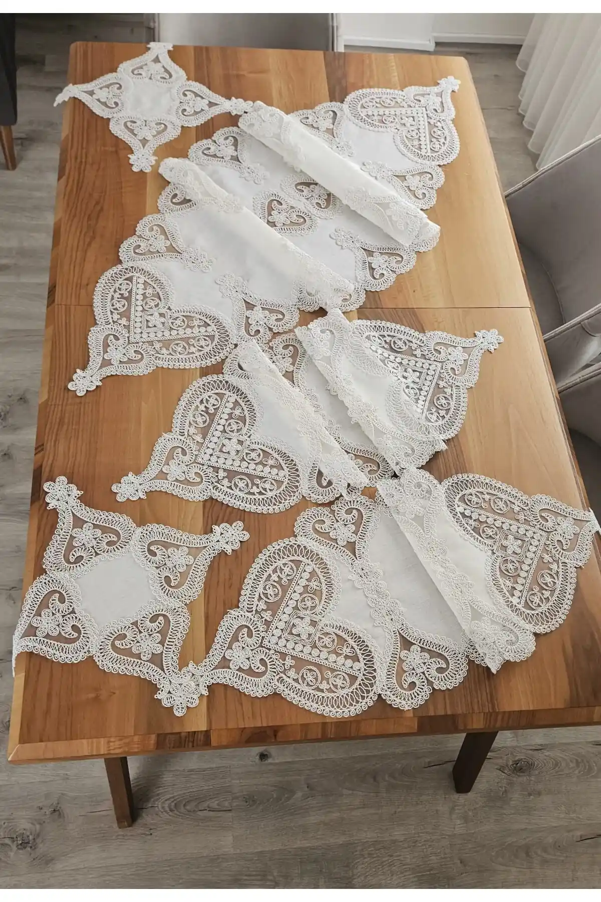 ZESA HOME Keten Üzerine Ağar Güpürlü Lüx Salon Takımı – Şık ve Fonksiyonel Tasarım