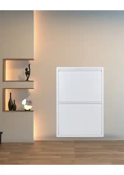 Arinna 2'li Beyaz Metal Ayakkabılık: Modern, Dayanıklı ve Fonksiyonel Depolama Çözümü