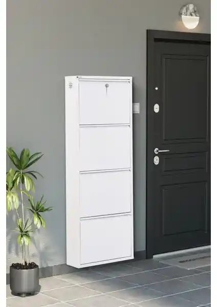 Arpelia Metal Ayakkabılık 4’lü Kilitli: Dayanıklı ve Fonksiyonel Ayakkabı Düzenleyici