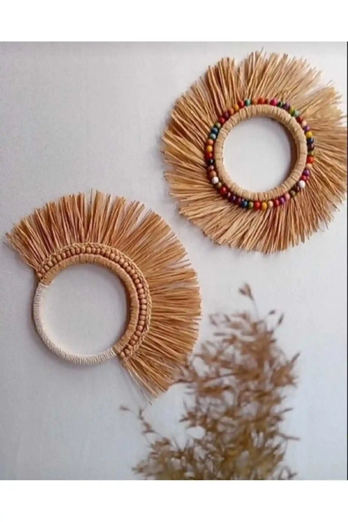 Doğal Rafyadan Bohem Boncuklu Ev ve Duvar Dekorasyonu ile Estetik ve Dayanıklı Tasarım