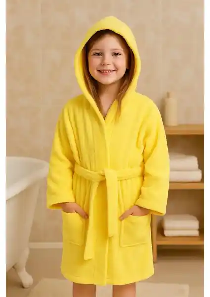 Ender Home CottonVerse Genç & Çocuk Kapşonlu Bornoz %100 Pamuklu, Antibakteriyel ve Dayanıklı