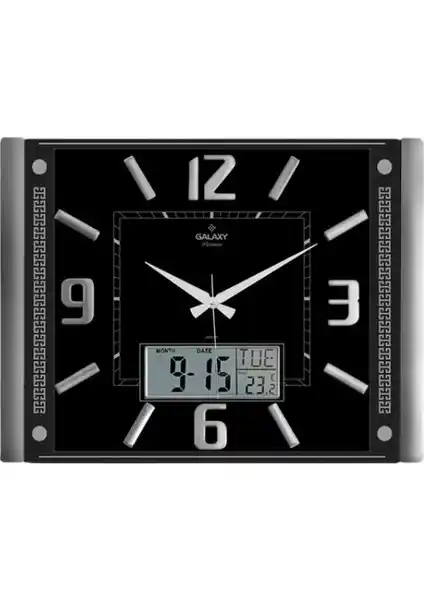 Galaxy 711-S Premium Kabartma Rakam Dijital Duvar Saati Siyah Tasarım ve Fonksiyonellik