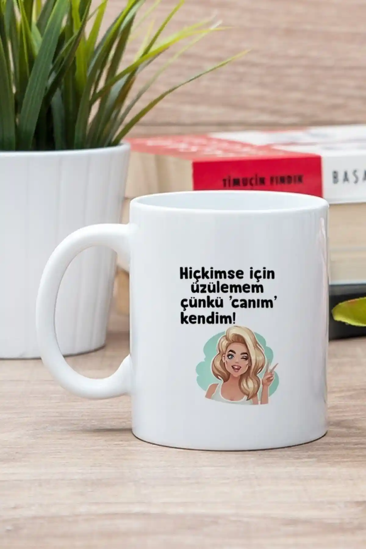 Genel Markalar Beyaz Canım Kendim Baskılı Seramik Kupa Bardak - Sağlıklı ve Dayanıklı Tasarım