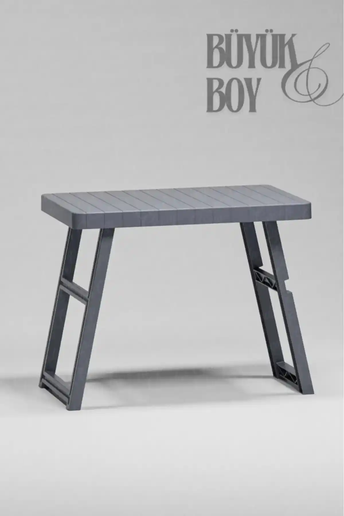 Genel Markalar HS-730 Katlanır Doğal Rattan Piknik Masası Antrasit Renkli