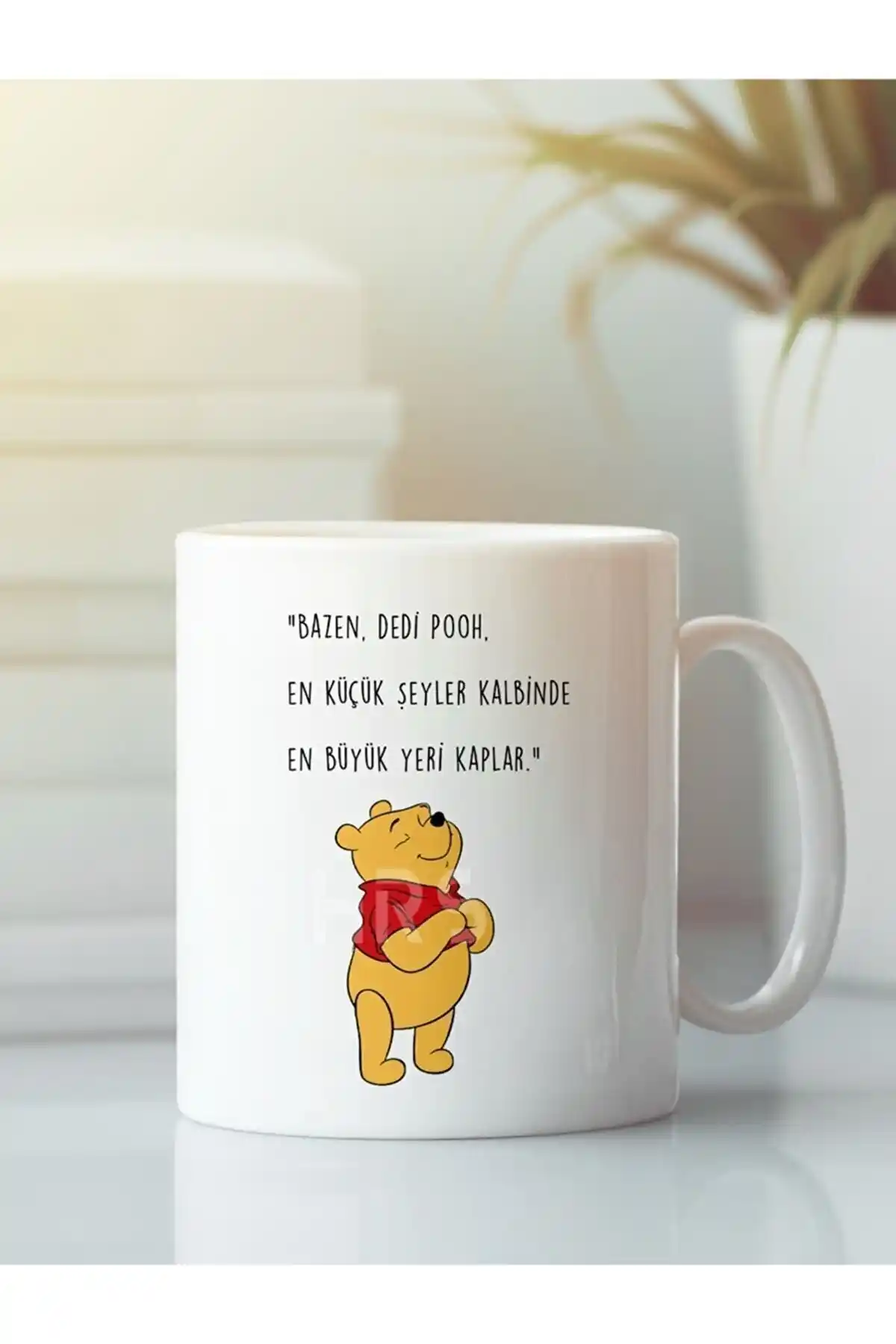 HRS Da&te Baskı Kupa Bardak Winnie the Pooh Dostluk ve Kardeşlik Temalı Tasarım