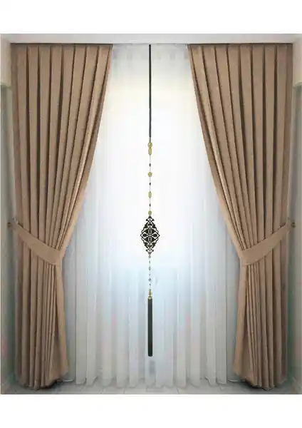 İ.D İpek Dokuma Vizon Pileli Kadifemsi Fon Perde: Şıklık ve Fonksiyonellik 90x260 cm