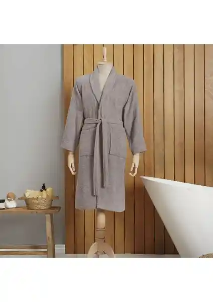 Karaca Home Dielle Gri Recycle Kadın Bornoz S/M: Çevre Dostu ve Konforlu Tasarım