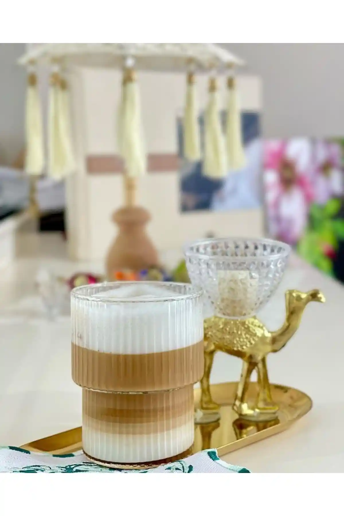 M Mimoza Park 200 ml Isıya Dayanıklı Origami Stil Borosilikat Cam Bardak