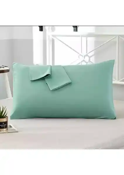 MODELHOME Mint Yeşili Pamuklu Ranforce Kumaş 50x70 cm Yastık Kılıfı (2 Adet)