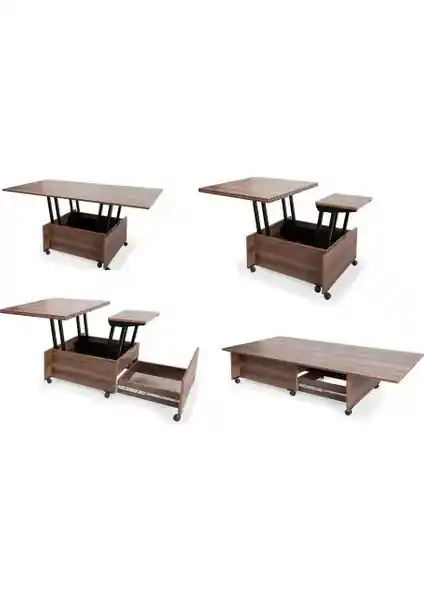 Osmanlı Mobilya Akıllı Çok Fonksiyonlu Tekerlekli Orta Sehpa - Modern ve Fonksiyonel