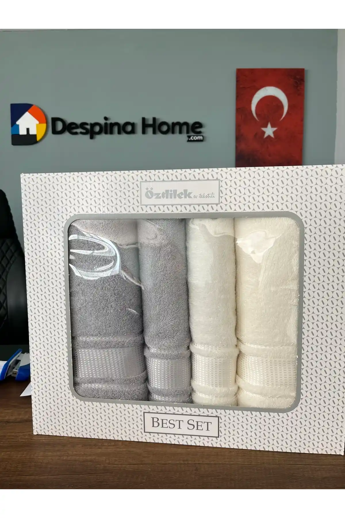 Özdilek Colourist Best Set Gri-Krem: Konforlu ve Dayanıklı %100 Pamuk Hamam Takımı