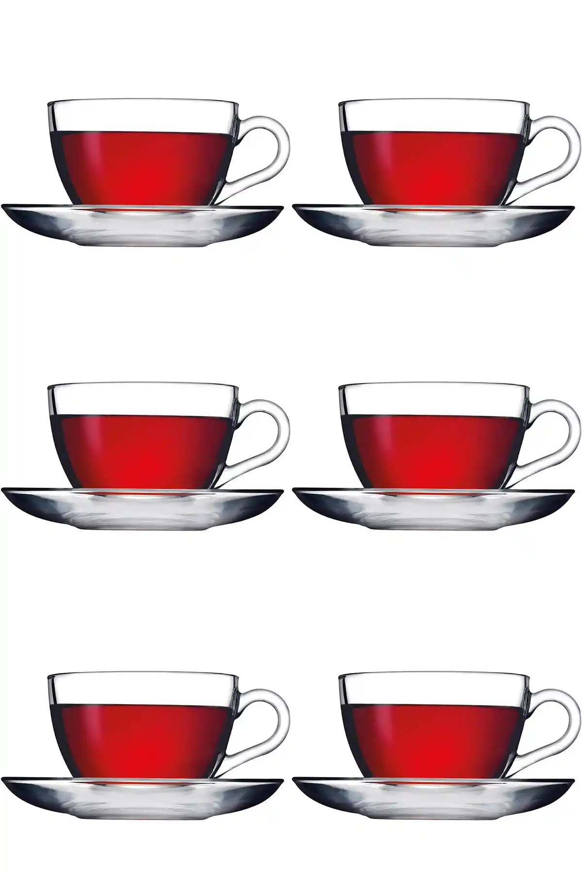 Paşabahçe Basic 6'lı Büyük Fincan Bardak Seti 238 ml - Şık ve Dayanıklı 6 Kişilik Takım