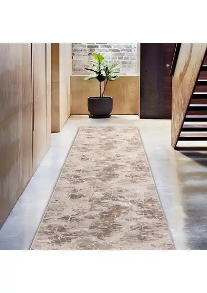 Payidar Kaymaz Dod Taban Yıkanabilir 150x100 cm Bej Vizon Kesme Yolluk Halı