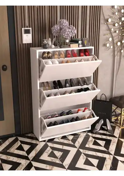 Pratico 3 Düşer Kapaklı Ayakkabı Dolabı: Modern Tasarım ve Malzeme İncelemesi