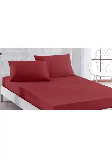 Şanlı Tek Kişilik Penye Lastikli Çarşaf 100x200 cm Bordo - Konfor ve Dayanıklılık