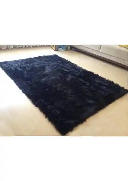 Tappeto Kuzu Kürkü Dekoratif Post Halı Siyah ile Şıklık ve Konforun Buluşması