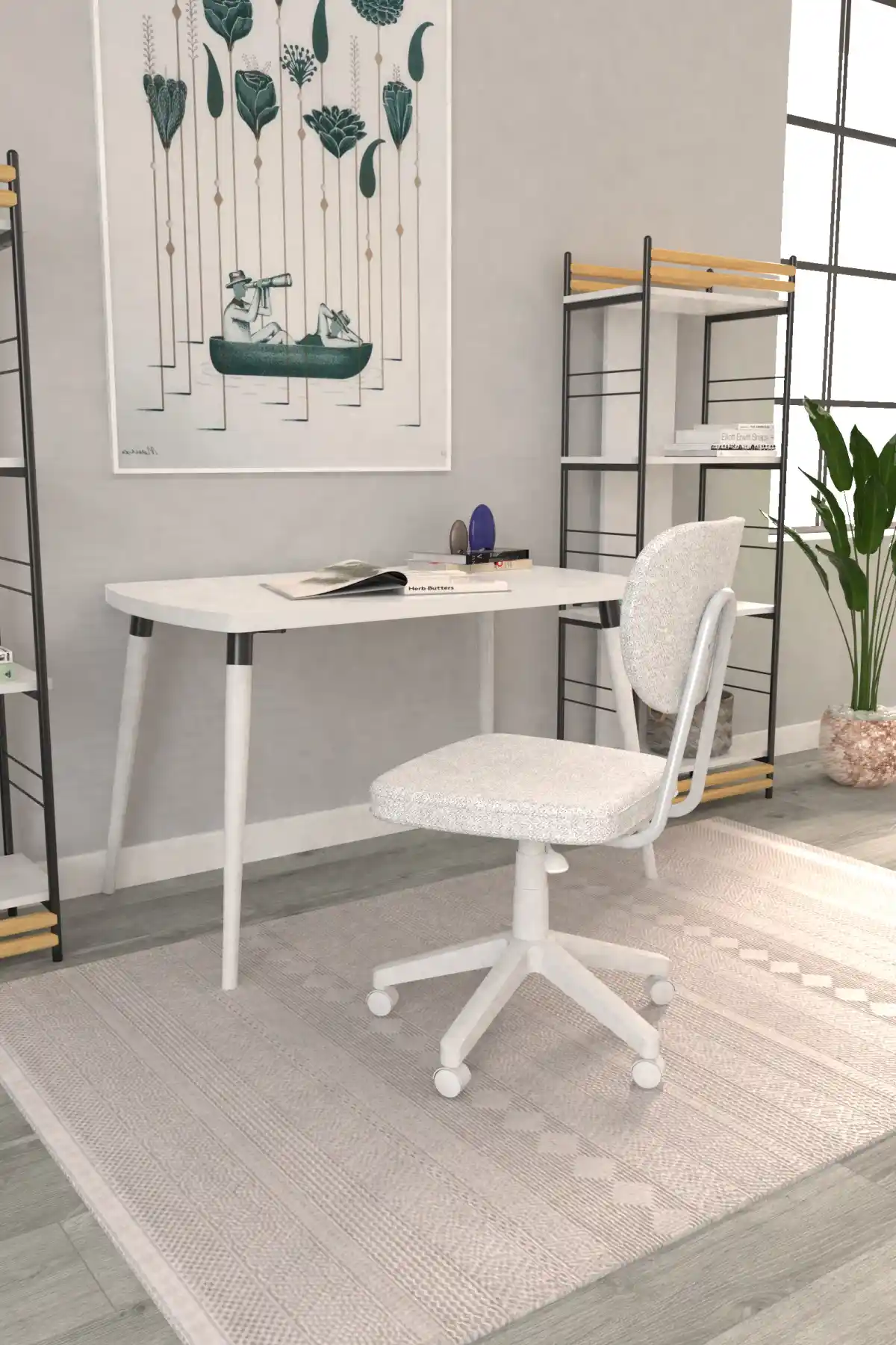 VİLİNZE Deniz Çalışma Koltuğu: Minimalist İskandinav Tasarımlı Ayarlanabilir Ofis Sandalyesi