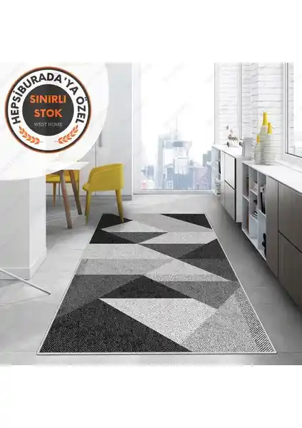 West Home Dijital Baskı ve Gri Çizgili Kaymaz Taban Halı Modelleri Karşılaştırması