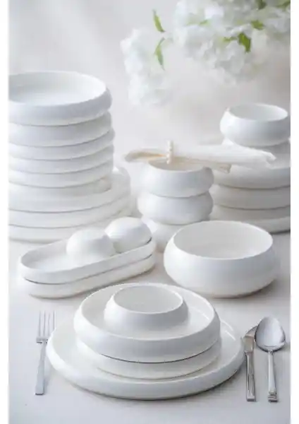 Acar Full Moon 6 Kişilik 29 Parça Porselen Yemek Takımı Modern ve Şık Tasarım