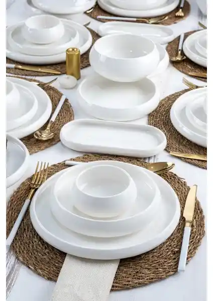 Acar Full Moon 6 Kişilik Porselen Yemek Takımı 27 Parça Modern ve Şık Tasarım